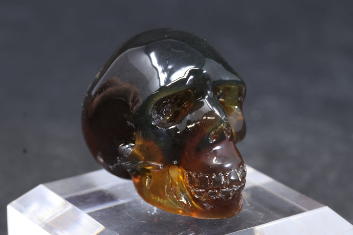 1.5" Dominican Amber Skull TU3673