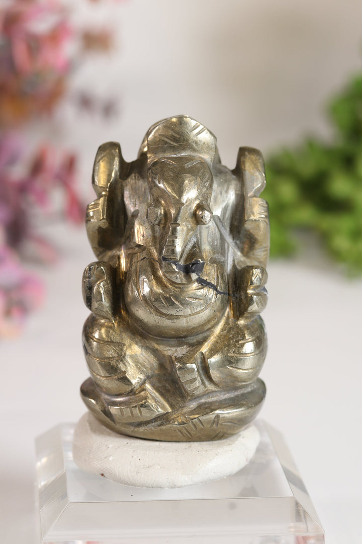 Pyrite Ganesha Carving TV134