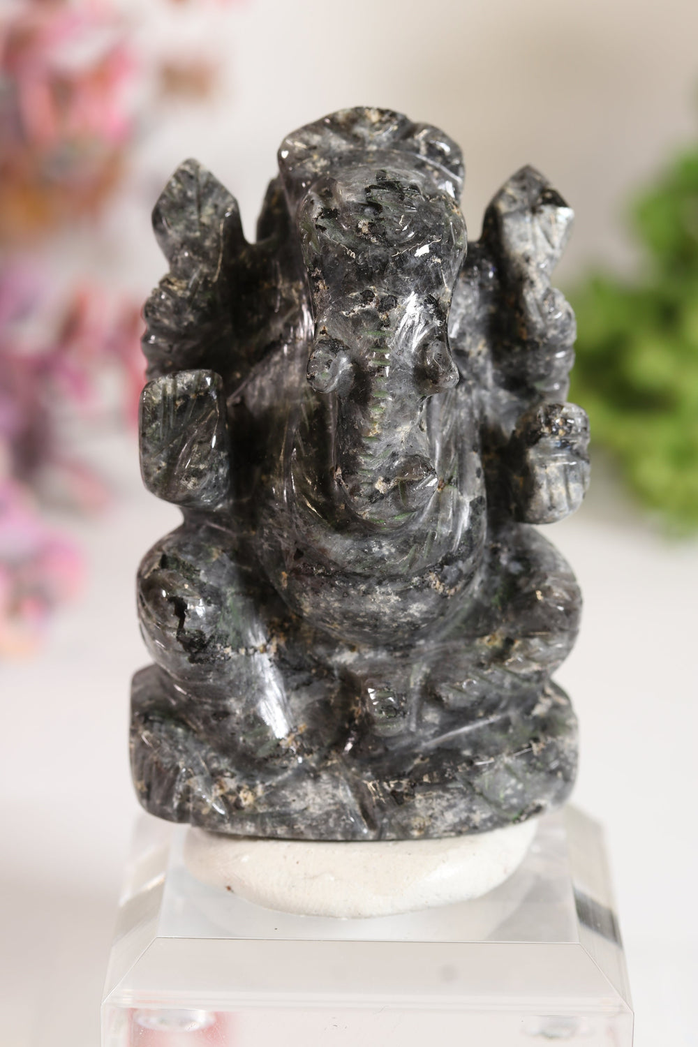 Larvikite Ganesha Carving TV694