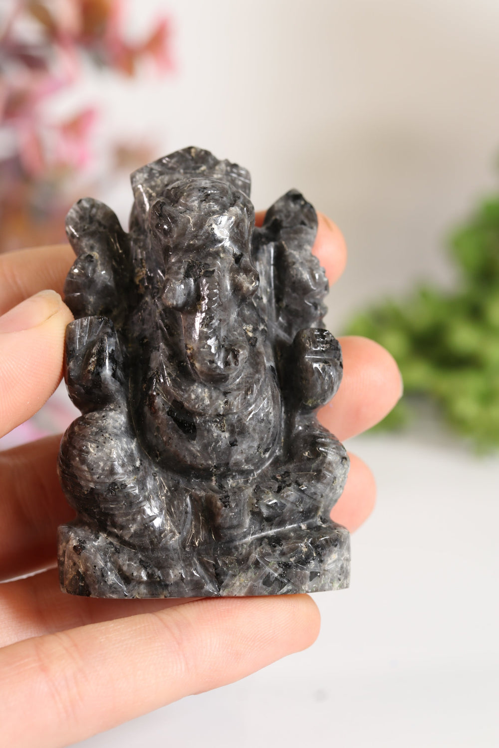 Larvikite Ganesha Carving TV699