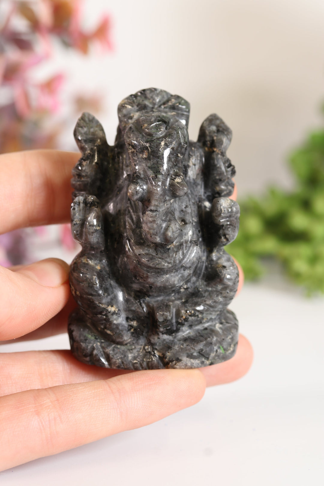 Larvikite Ganesha Carving TV701