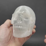 Satin Spar Skull with Color Changing Light Stand TU3776