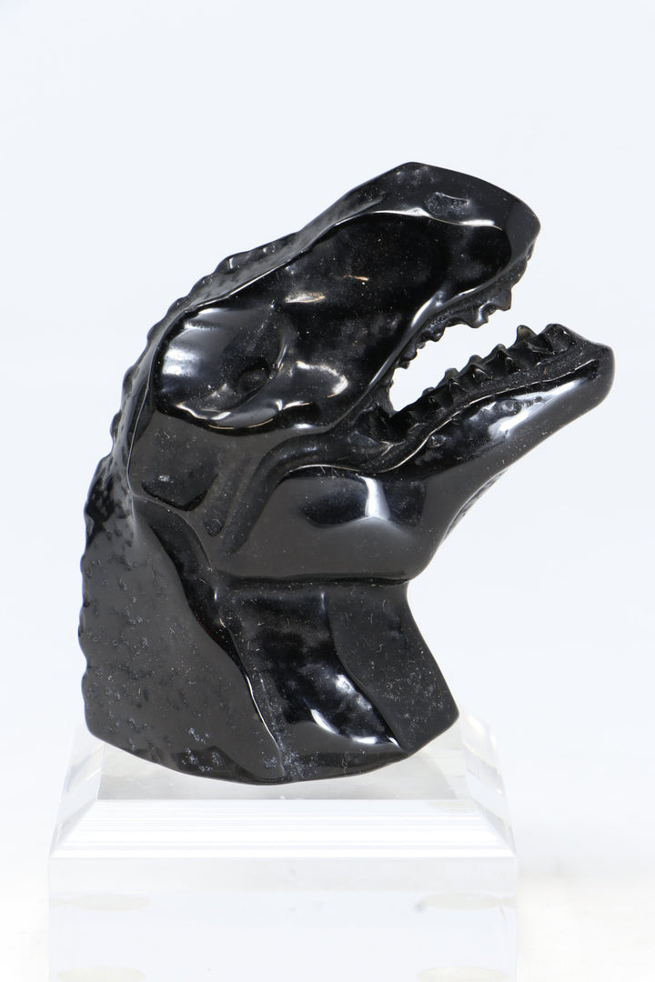 Obsidian T-Rex Carving