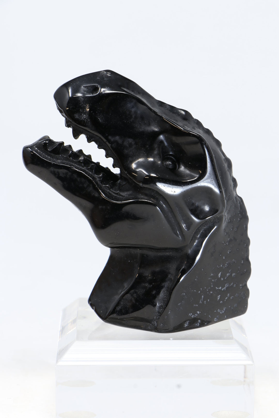Obsidian T-Rex Carving
